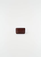 MOLDED CARD HOLDER IN PATINA COWSKIN LEATHER