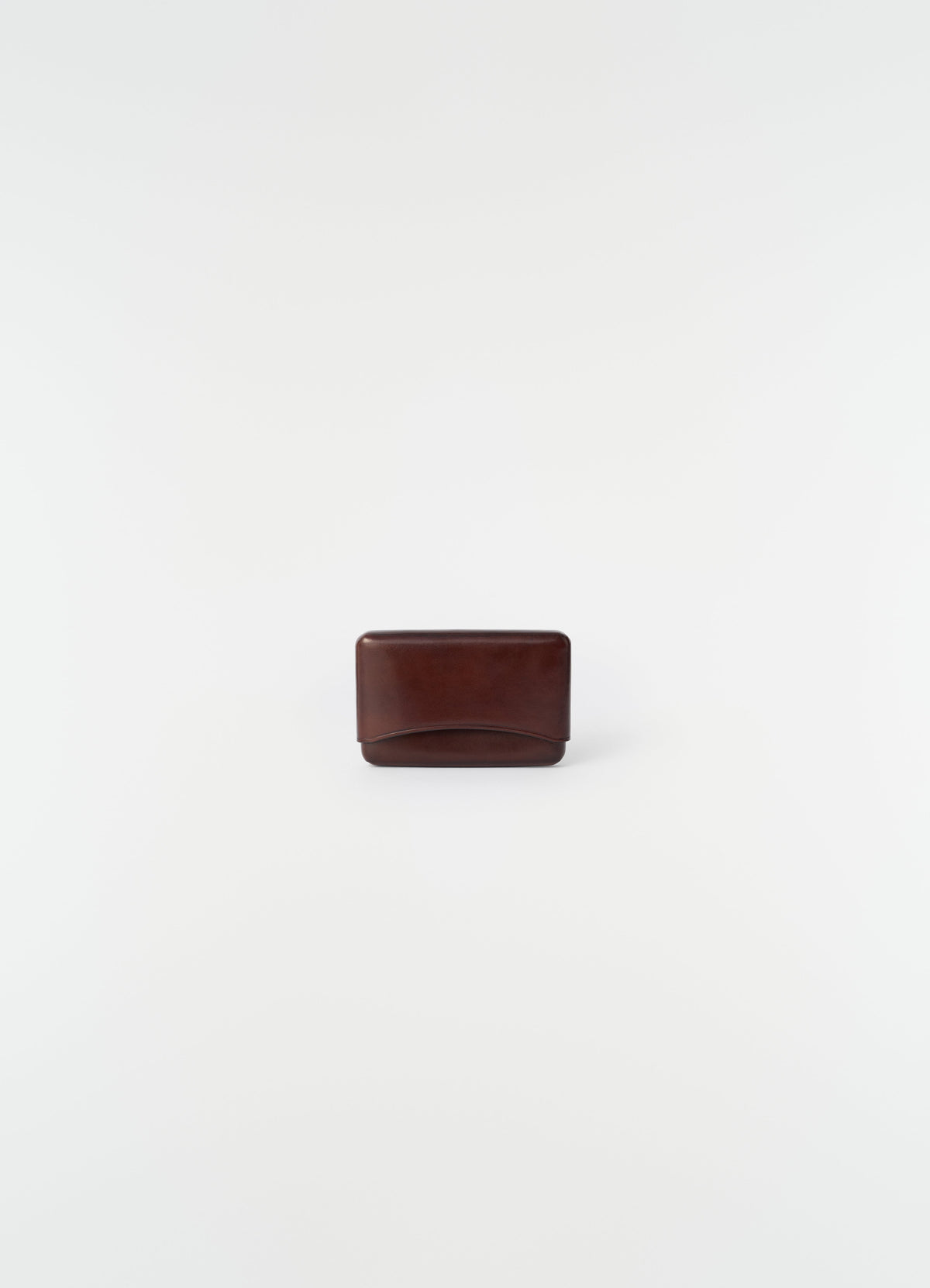 MOLDED CARD HOLDER IN PATINA COWSKIN LEATHER