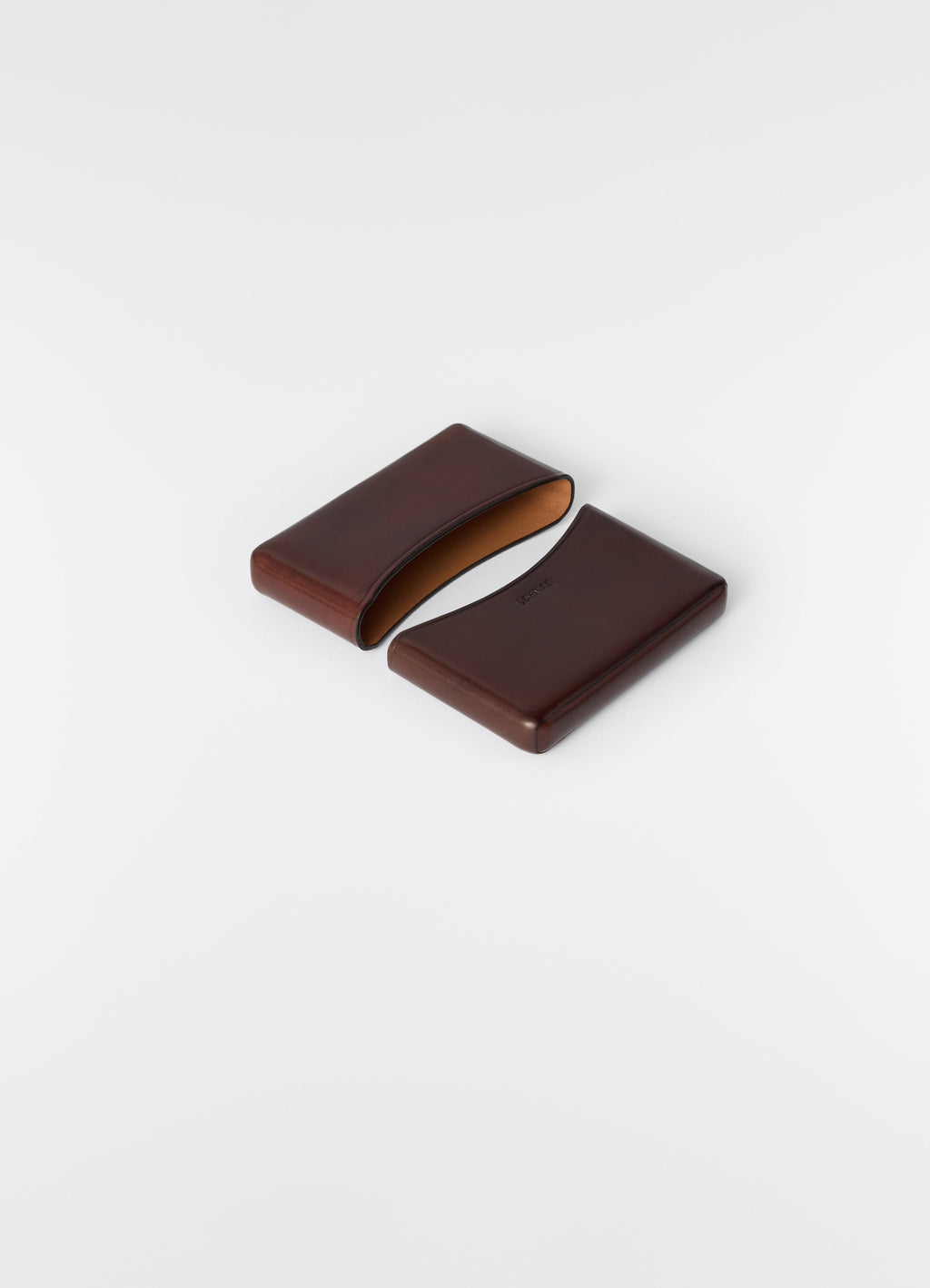 MOLDED CARD HOLDER IN PATINA COWSKIN LEATHER