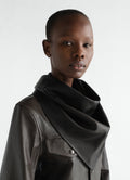 LEATHER TRIANGLE SCARF IN SOFT NAPPA LAMB LEATHER