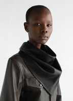 LEATHER TRIANGLE SCARF IN SOFT NAPPA LAMB LEATHER