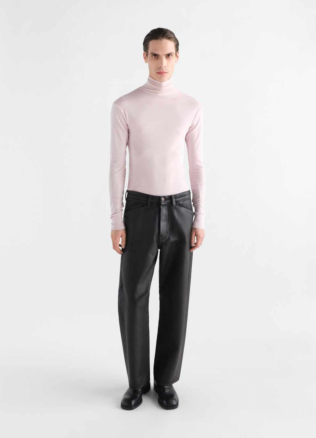 TURTLENECK TOP IN WOOL SILK JERSEY