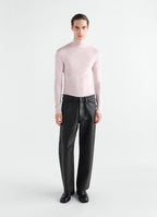 TURTLENECK TOP IN WOOL SILK JERSEY
