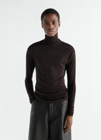 TURTLENECK TOP IN WOOL SILK JERSEY