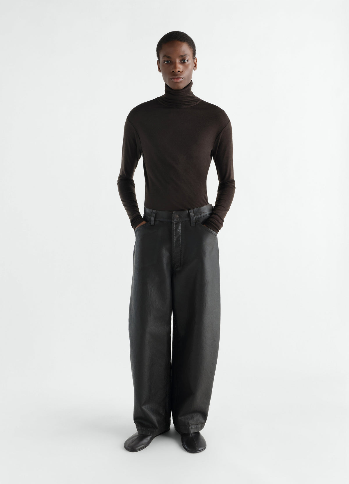 TURTLENECK TOP IN WOOL SILK JERSEY